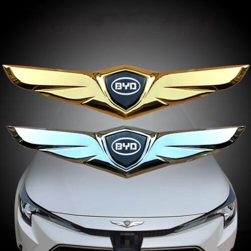 New Wing Shape Zinc Alloy Sticker BYD F3 S6 S2 TANG SONG YUAN QIN HAN I3 S7 G3 F3 F0 E5 Car Metal Chromed Emblem Badge Sticker