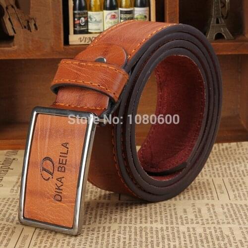 Wholesale DIKA men jeans pu leather dress belt with interlock belt