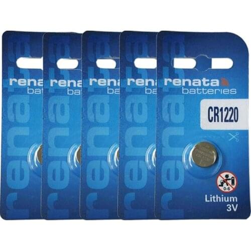 Original Renata 5pcs/lot CR1220 Button Cell Batteries Long Standing Battery For Car Key Digital Camera