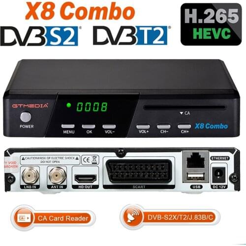 GTMEDIA X8 Combo Digital satellite Decoder DVB-T2 Terrestrial DVB-S2X TV Receiver H.265 10 bit Youtude CCAM 1080P Tuner Set top