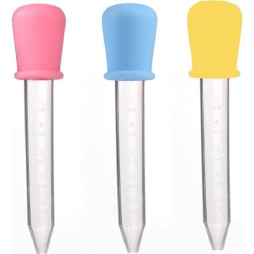 5ml Clear Silicone Pipette Liquid Food Dropper Plastic Baby Feeding Medicine Dropper Spoon Burette Infant Utensils For Kids