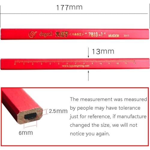 Dagezi Carpenter Pencil Flat Thick Lead Construction Site Pencil Carpenter Tool 12 pcs/lot