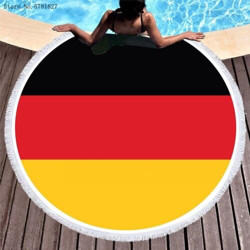 National Flag Round Tassels Beach Towel Colorful Throw Blanket Decor Yoga Matt Swim Cover Cloth Round Beach Towel Decoration