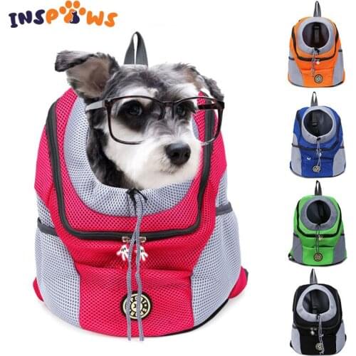 Comfortable Out Double Shoulder Portable Travel Dog Cat Carrier Backpack Puppy Pet Front Pack with Breathable Mesh Pet Supplies