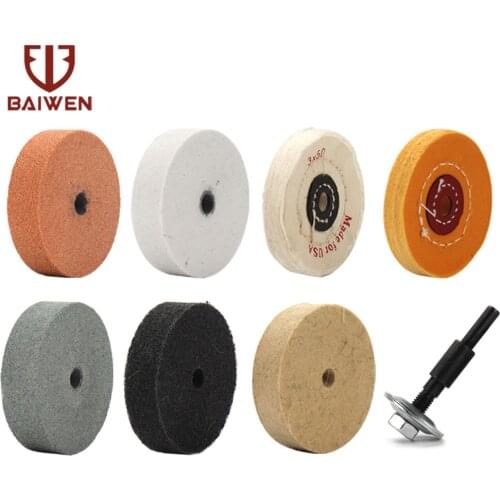 3inch Grinding Wheel Polishing Pad Abrasive Disc Ceramic & Wool & Fiber Bench Grinder Wheels Set For Metal Grinding Rotary Tool