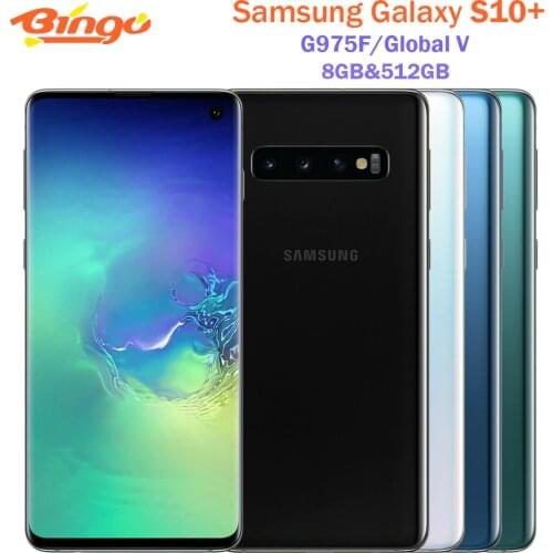 Samsung Galaxy S10+ S10 Plus G975F Global version Octa Core Unlocked Mobile Phone 6.4" 16MP&Dual 12MP 8GB&512GB ROM NFC