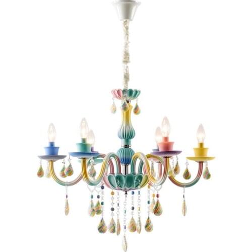 Modern Crystal Chandeliers Vintage Suspension Lights Childrens Room Girl Princess Room Nordic Living Room Dining Room Lamp G990