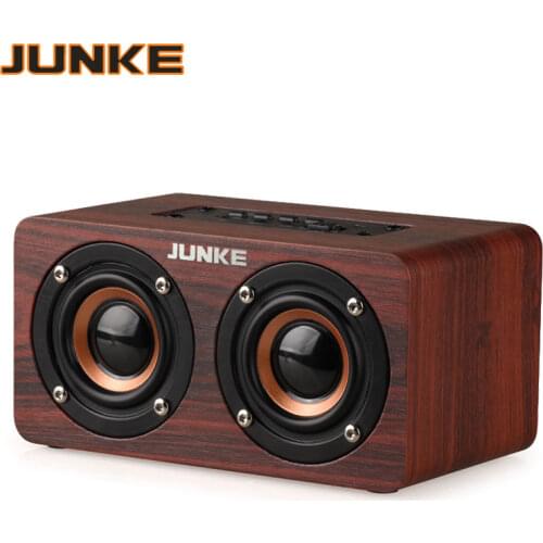Stereo Wooden Bluetooth Speaker Portable HiFi Speakers TF Play Hand Free Call AUX Input Super Bass Loudspeaker Computer Column