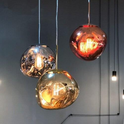 Nordic Glass Design LED Pendant Lights Bar Restaurant Kitchen Hanging Lamps Living Room Couture Lava Color Decor Light Fixtures