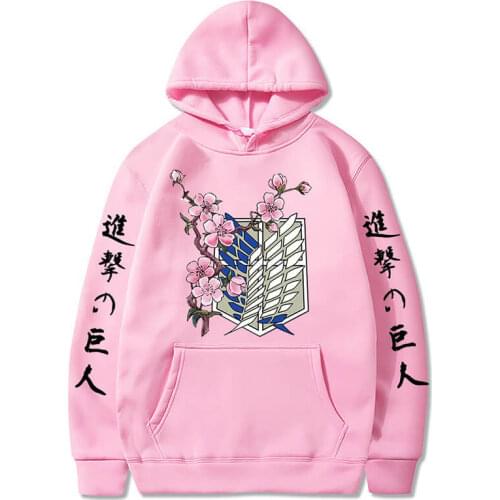 Anime Attack on Titan Print Hoodie Autumn Long Sleeve Womens Pullover Hip Hop Streetwear Unisex Harajuku Oversized Sweatshi