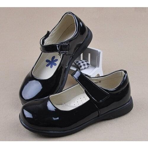 Girls Flats Patent Leather Student Single Shoes Kids Black Soft Sole Classic Performance Loafer for Big Girls Casual Shoes