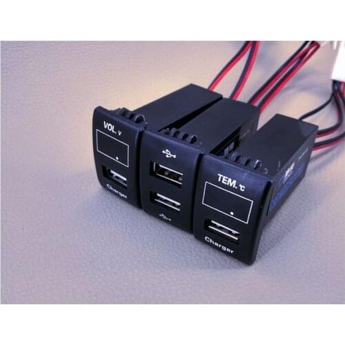 USB Charger Car Charger USB Connector Voltage Display Temperature Audio Charger VOL.V TEM For Suzuki Jimny