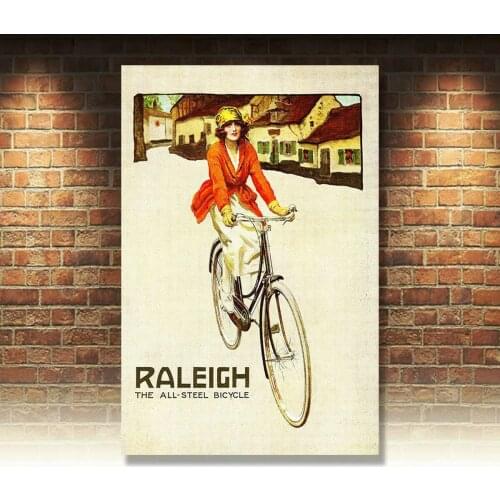RALEIGH BICYCLES BIKES SIGN METAL WALL PLAQUE Vintage Advert Art Print 1940s