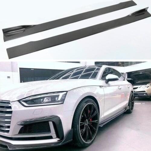 High Quality REAL CARBON FIBER SIDE BODY SKIRTS KIT LIP COVER FOR Audi SLINE A5 S5 RS5 B9 2017 2018 2019 2020 2021
