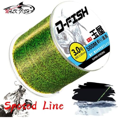 WALK FISH 500M 3D Invisible Spotted Line Super Strong Nylon Line Speckle Thread Line Monofilament Fishing Line Carp Fishing Line