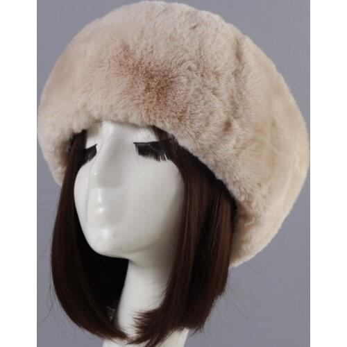 HT3447 Fashion Winter Hat Women Solid Plain Faux Fur Hat Ladies Skullies Beanies Female Winter Beanie Hat Women Headwear Beanies
