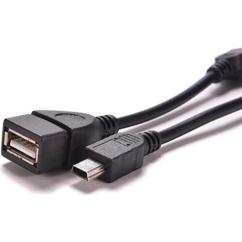 1pc 10cm 5pin Mini USB Male To USB 2.0 Type A Female OTG Host Adapter Cable OTG Cable For Cellphone Tablet MP3 MP4 Camera