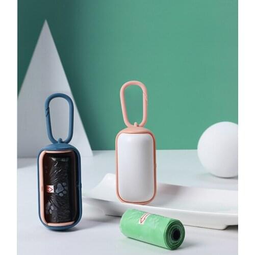 1PCS Pet Waste Bag Dispenser Plastic Dog Poop Bag Dispenser Pet Waste Garbage Holder with 15 Garbage Bags Cleaning Supplies