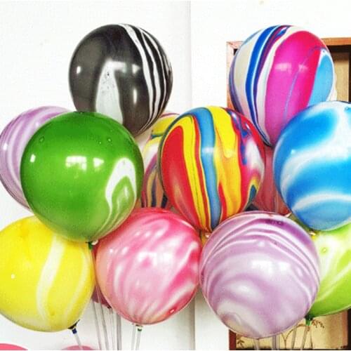 10 Inch Thick Agate Balloon Durable Round Latex Balloon Inflatable Balloon Birthday Party Decoration Wedding Balloons 100PCS