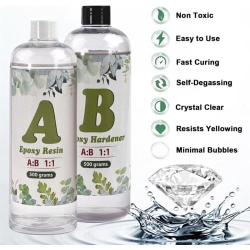 1000g 1:1 3:1 AB Epoxy Resin Glue Clear Transparency DIY Resin Jewelry Making Deep Pour Table Glue Crystal Porcelain Glue