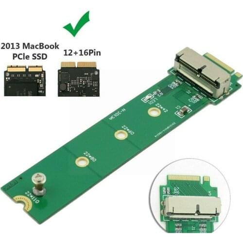 12+16 Pin SSD to M.2 NGFF PCI-e Adapter Converter For Apple MacBook A1465 Pro 2013-2015 Air A1466 SSD M0U1