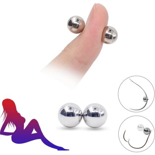 2Pair Powerful Metal Nipple Clamps Strong Magnetic Orbs Clitoris Bondage Sex Toys Penis Massager Breast Stimulator Adult Games