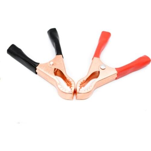 2pcs 50A Red + Black 80mm Crocodile Car Caravan Van Battery Test Lead Clips Best Promotion Alligator Clips Connector Plug Power