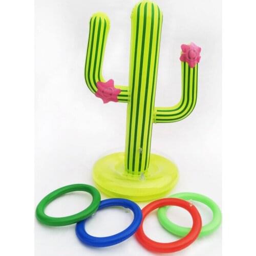 63CM Inflatable Cactus Ring Toss Game Set Floating Pool Toys Beach Summer Pool Party Decoration Party Outdoor Swimming Accessori