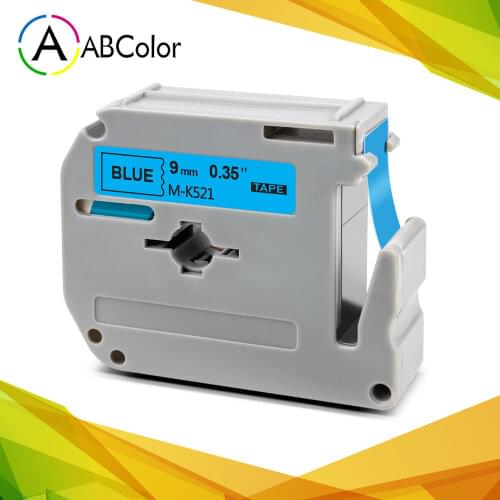 9mm MK 521 Labels For Brother P touch MK521 Label Tape MK-521 Printer Ribbon Black on Blue Tape For Brother P touch Label Maker