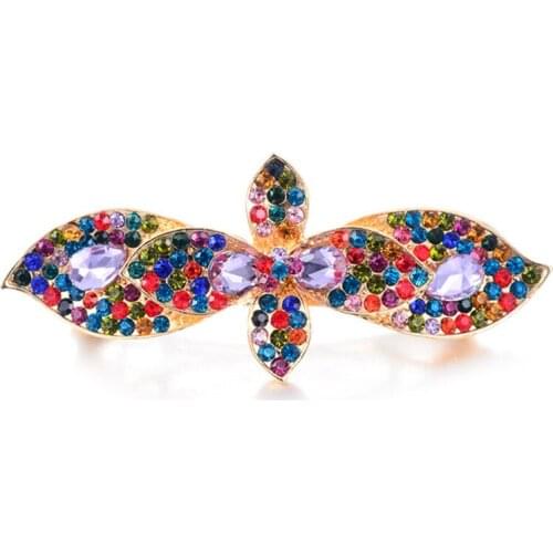 AAA Crystal Flowers Hairclips Ornaments Brand Flowers Hairpins Wedding Hair Accessories Gold Color Rhinestone Barrettes Hair Jewelry