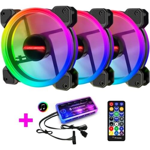RGB Cooling Fan Pc Case Mute Fan Computer Radiator Cooler Cooling LED Light 5v Controller Quiet Heatsink