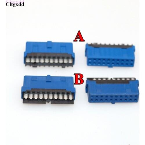 Cltgxdd 5PCS 10PCS DIY USB 3.0 19P 20P male connector Welding line type socket USB 3.0 19 pin 20 pin Chassis data line interface