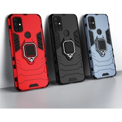 For Oneplus Nord N10 5G Case Shockproof Ring Stand Bumper Silicone + PC Phone Back Cover for One Plus NordN10 1+NordN10 Coque