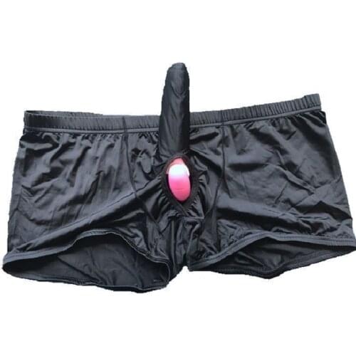 Erotic Mens Fad Ice Silk Sex Lower Body Convex Bag Elephant NoseBoxer Shorts Gladiator Clothing Nightclub Gay Couple Underwear