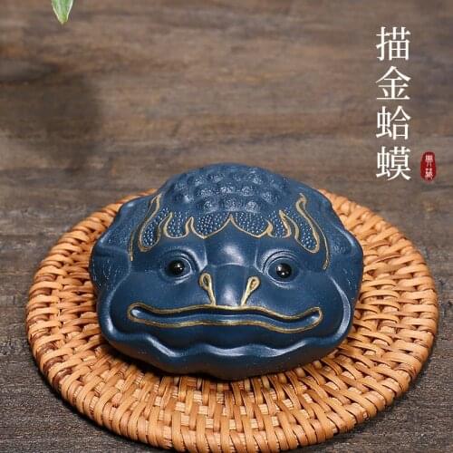 Purple sand tea pet spittor GuYue hall play furnishing articles tea accessories undressed ore chlorite fuels the toad