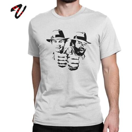 Bud Spencer Terence Hill Men T Shirt 100% Cotton Short Sleeve Tee Shirt Fighter Crewneck T-Shirt Tops Plus Size Gamer Streetwear