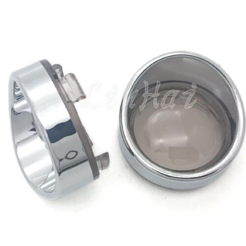 Chrome Turn Signal Light Indicator Smoke Visor Lenses Lens For Harley 2000-UP Sportster