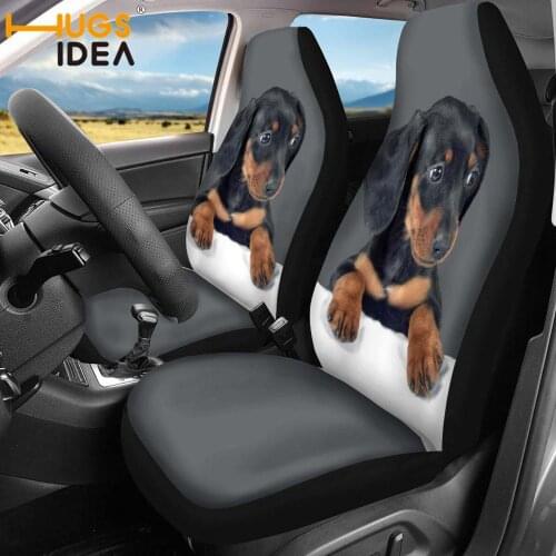 HUGSIDEA Car Seat Cover Dachshund Print SUV Front Seat Protector Sheet Dirty/Dustproof Case Vehicle Elastic Polyester Seat Cover