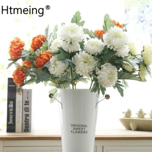 5 Heads artificial chrysanthemum flowers ball silk flower table accessories decoration home party hotel decor