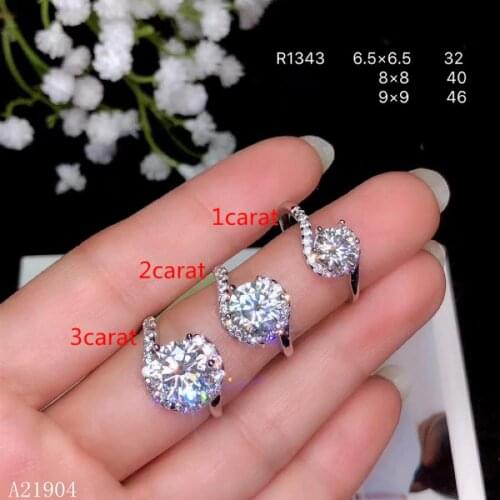 KJJEAXCMY boutique jewelry 925 sterling silver inlaid Mosang diamond female ring refers to 2 carats With