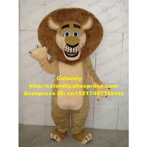 Cute Brown Madagascar Lion Mascot Costume Mascotte Adult Simbalion Lioness With Big Mouth Happy Smiling Face No.767 Free Ship