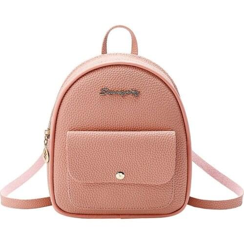 Mini Backpack Women PU Leather Shoulder Bag For Teenage Girls Kids Multi-Function Small Bagpack Female Ladies School Backpack