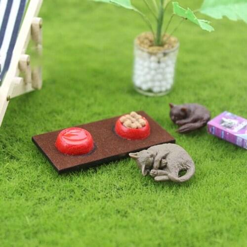 Scene Model Doll House Accessories Mini Cat Dog Food BasinModel Gift Dollhouse Miniature