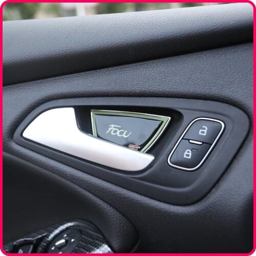 A Little Change Car Luminous Inner Door Bowl Decoration Trim Cover Sticker for Ford Focus 3 4 Sedan Hatchback 2012 - 2017 Acc