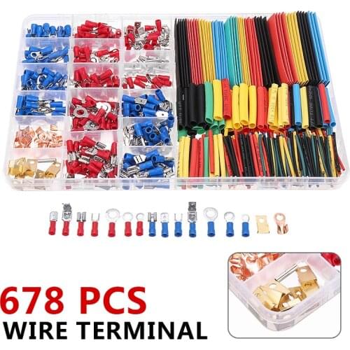 New Arrivals 678x Car Electrical Wire Terminals Insulated Crimp Connectors Spade Set Kit For Garages Auto Electricians