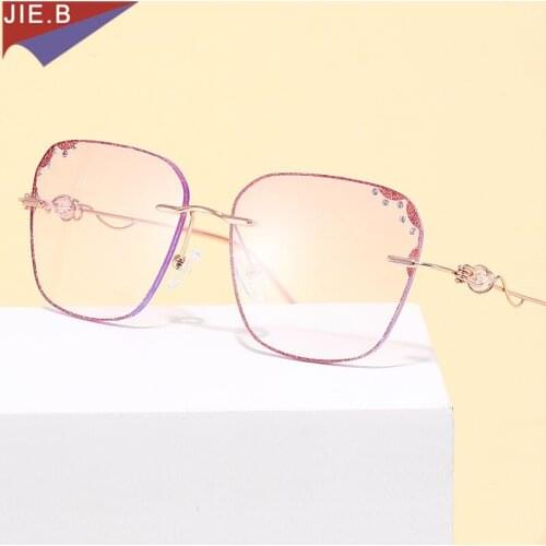 The New Crystal Rimless Glasses, Anti-Blue Light Box, Plain And Flat Light