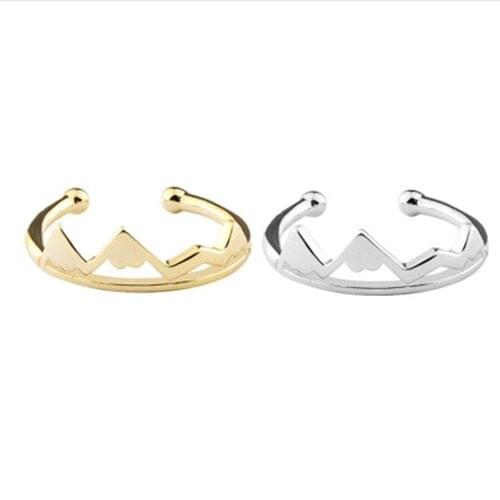 Wholesale 10pcs Fashion Snow Mountain Range Rings Women Men Vintage Jewelry Climber Gifts Adjustable Bague Femme Bijoux