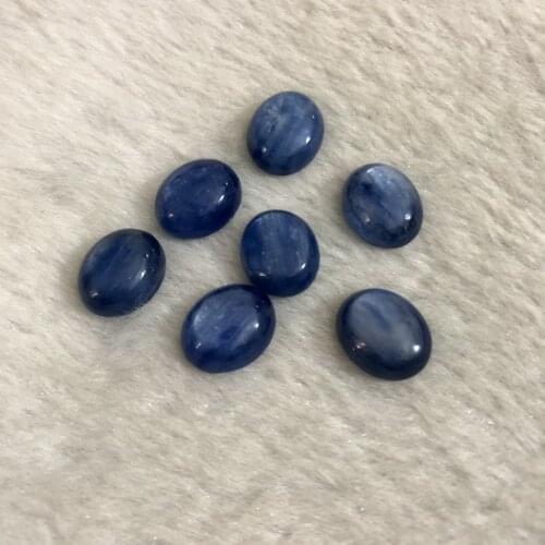 Wholesale 2pcs Natural Blue Kyanite Bead Cabochons 10x12mm Oval Shape,Gem Stone Cabochon Bead for jewelry making