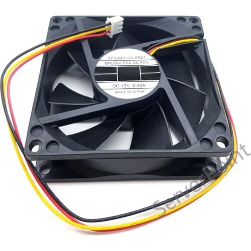 Genuine New For DWPH EFS-08E12D-ER04 DC 12V 0.4A 80x80x25mm 3-wire Server Cooler Fan
