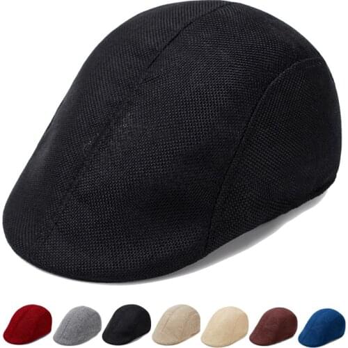 2021 fall beret men women retro news boy hat Cabbie Gatsby linen cotton outdoor leisure driving golf newsboy hat sun hat